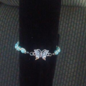 Butterfly Charm Bracelet in Silver and Blue